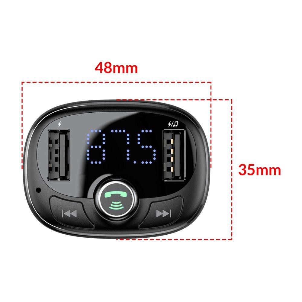 Трансмиттер FM BASEUS T-Typed MP3 Car Charger S-09A Black (CCALL-TM01) - фото 6