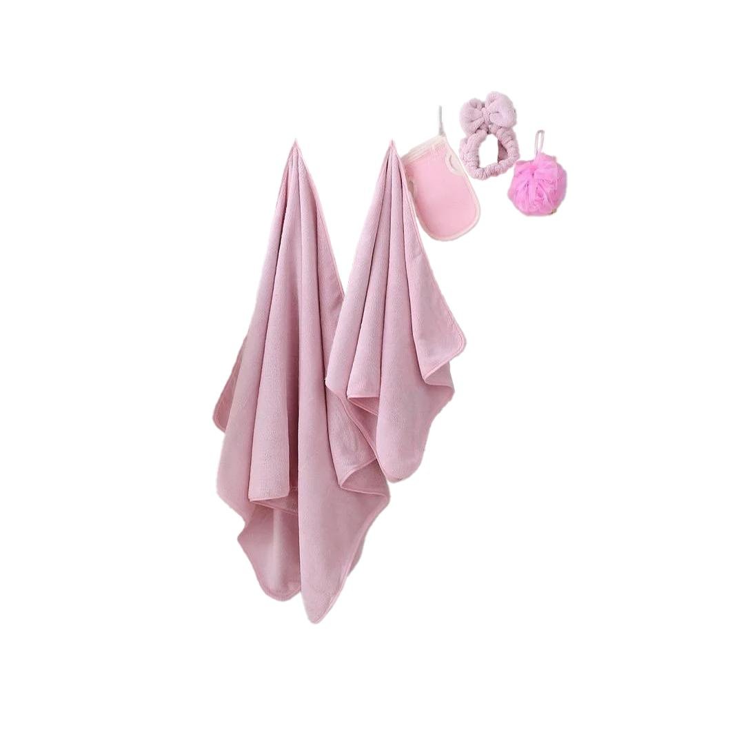 Набор полотенец и мочалки для девушки Розовый (2259190564) Набор полотенец и мочалки для девушки Розовый (2259190564)