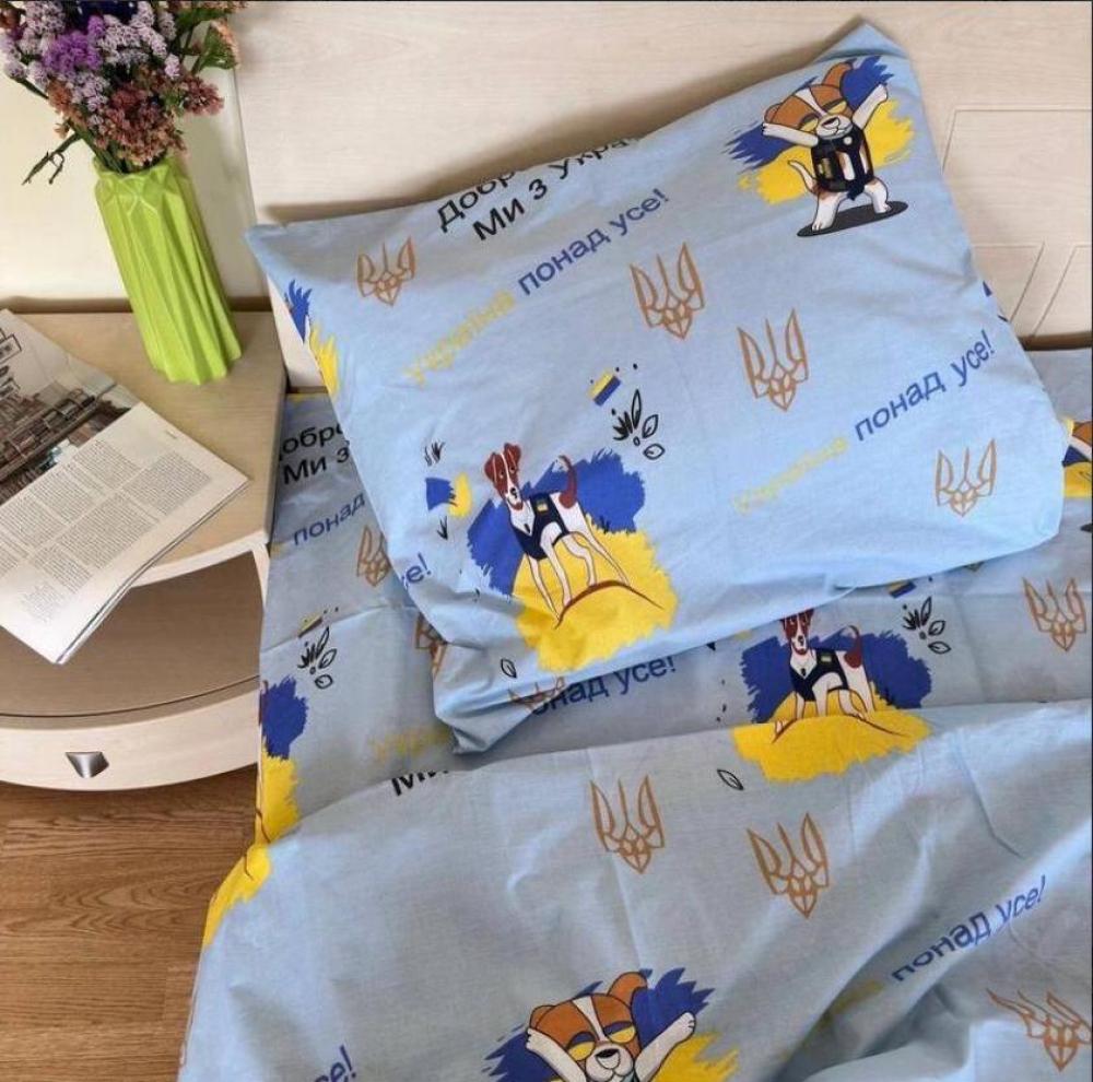 Комплект постельного белья Пес Патрон семейный на резинке (1947972957)