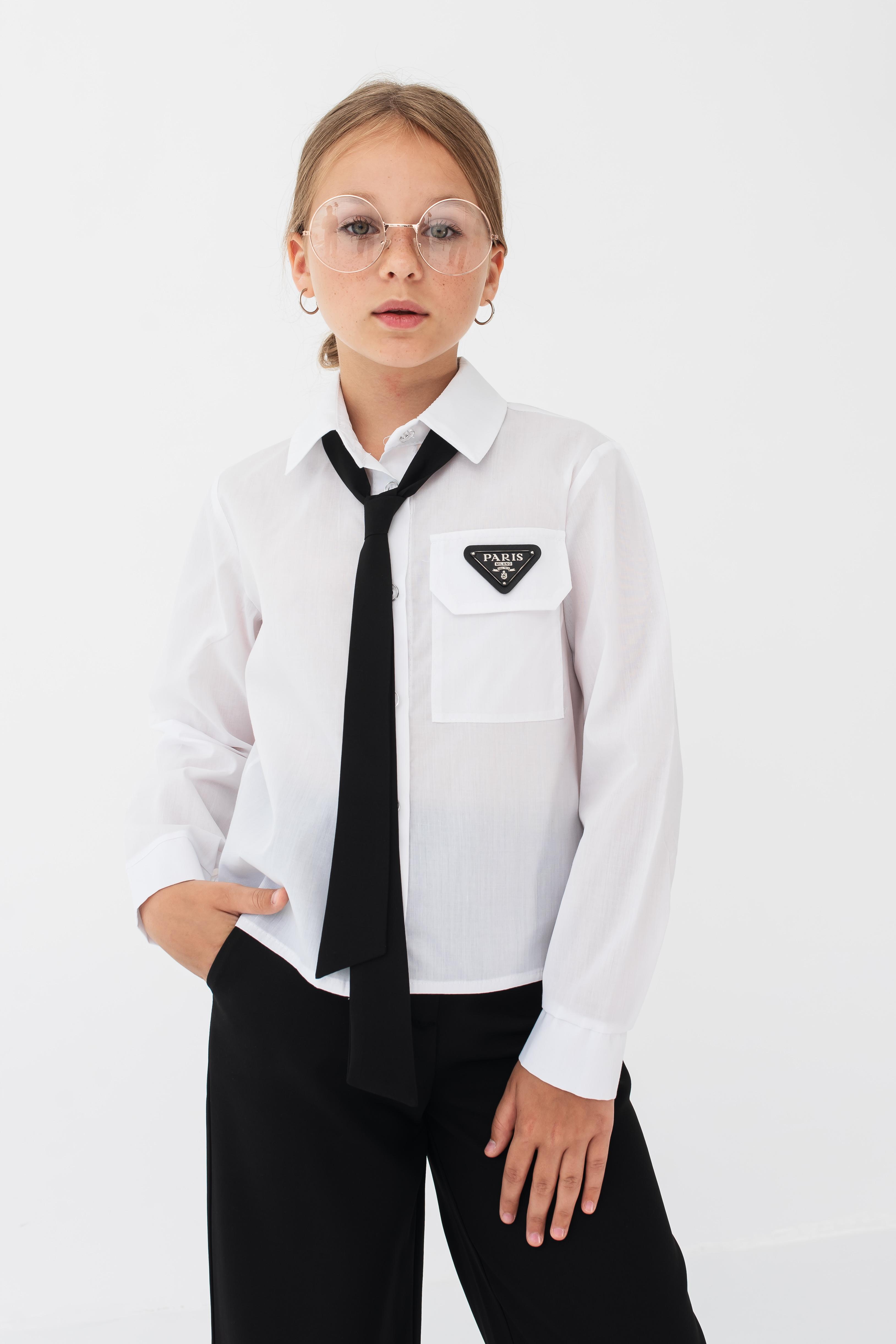 Блузка для девочки 140 см Белый (D-8513-140б)