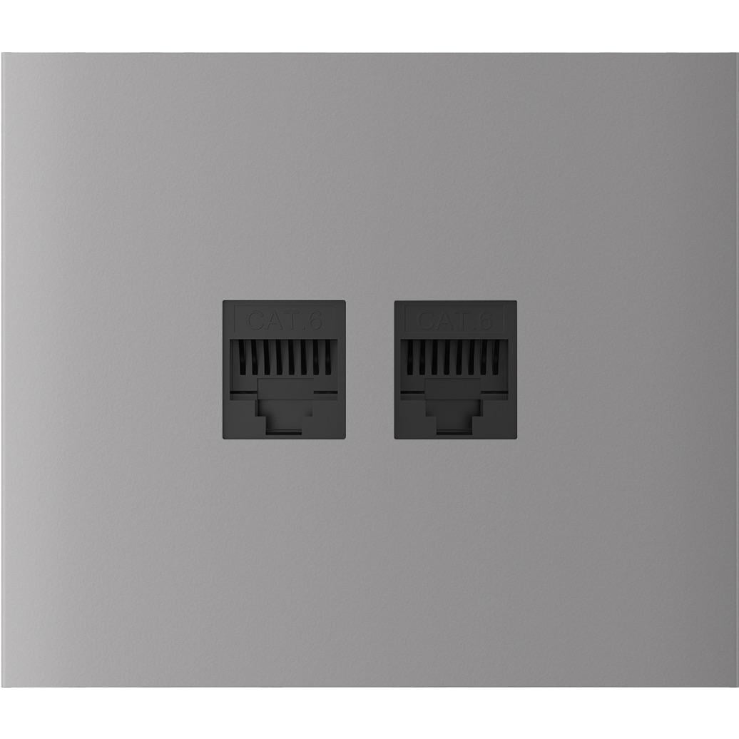 Панель центральная для встроенной интернет-розетки Ajax CenterCover LAN Vertical Fog (17349)