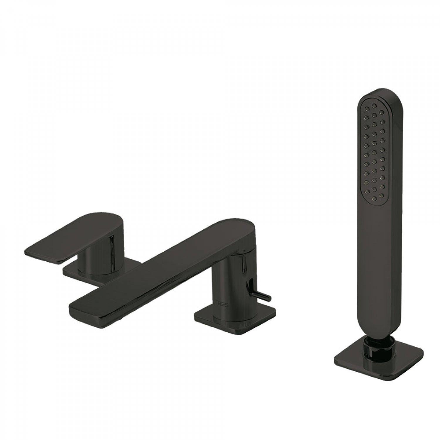 Смеситель на борт ванны Tres Loft 20016203NM на три отверстия Черный (113562)