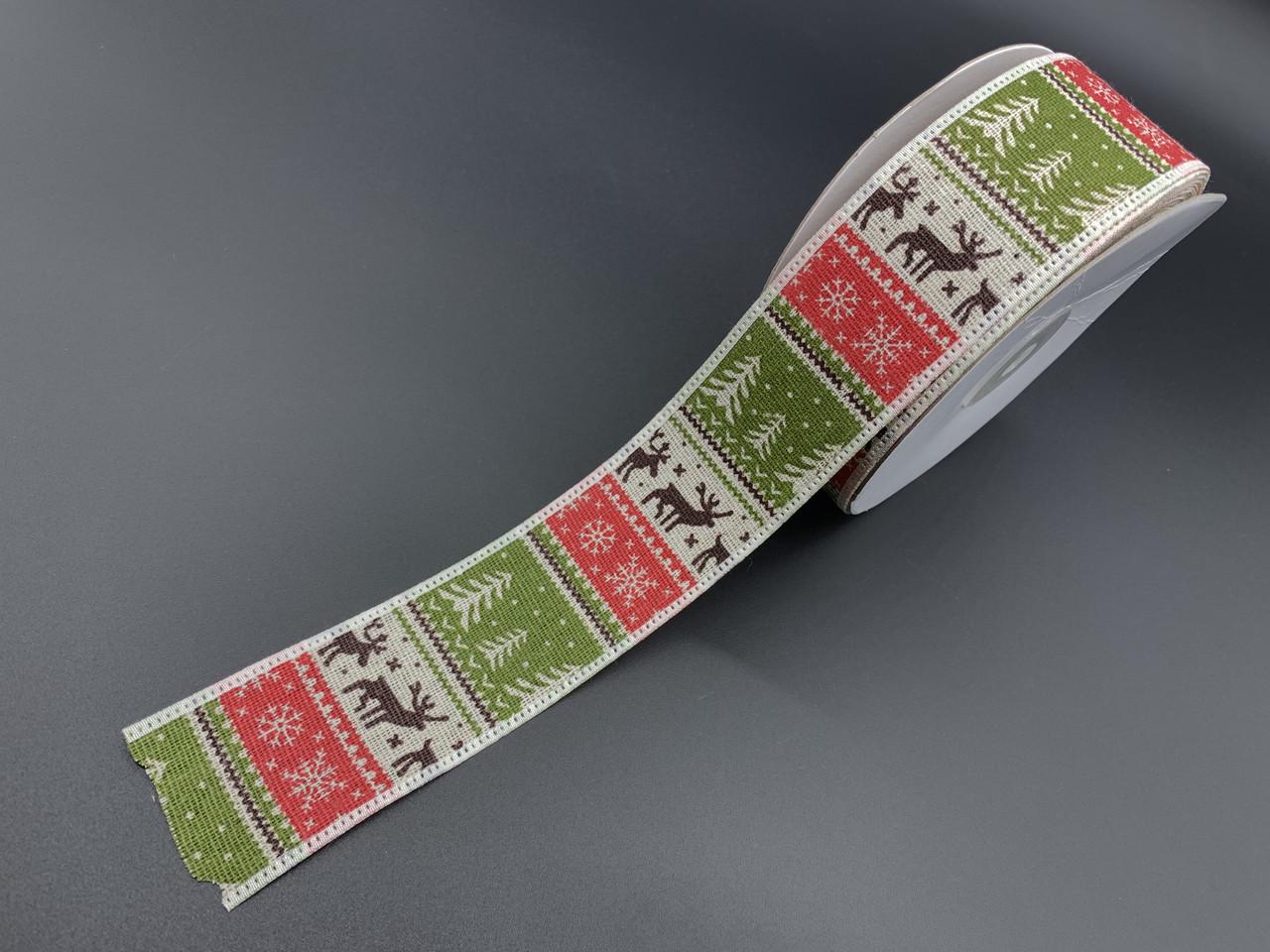 Лента декоративная новогодняя 4 см 20 м Разноцветный (858599004)