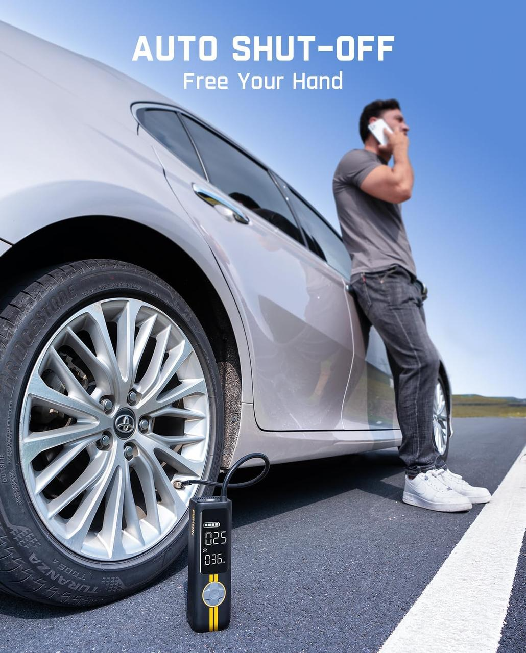 Портативний компресор для накачування шин Fanttik X8 APEX з комплектацією Deluxe Yellow (000914) - фото 4 Портативний компресор для накачування шин Fanttik X8 APEX з комплектацією Deluxe Yellow (000914) - фото 4