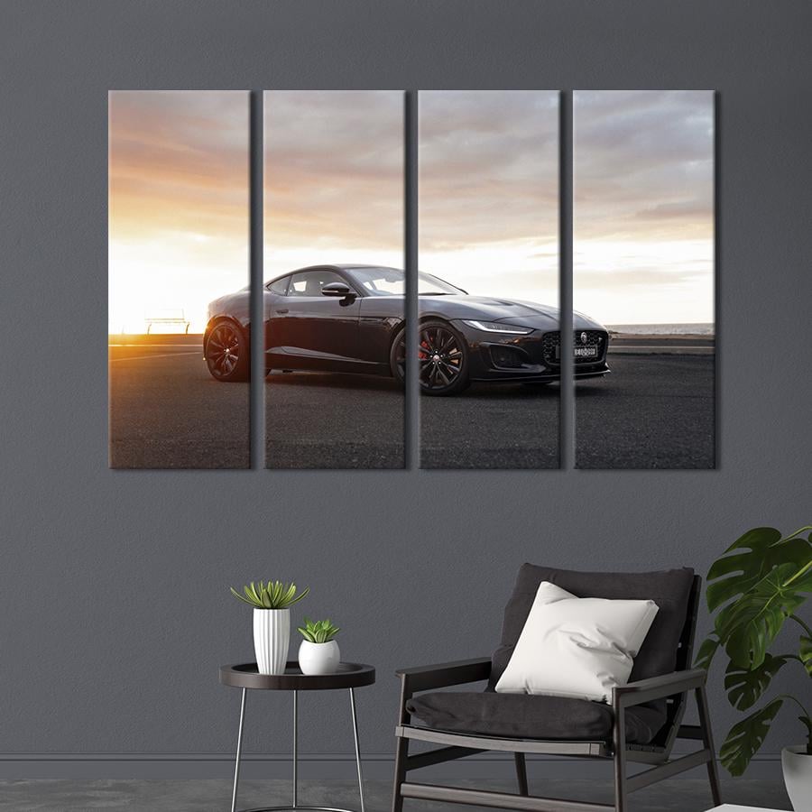 Картина на холсте Jaguar F-Type в лучах солнца 149x93 см (1330-41)