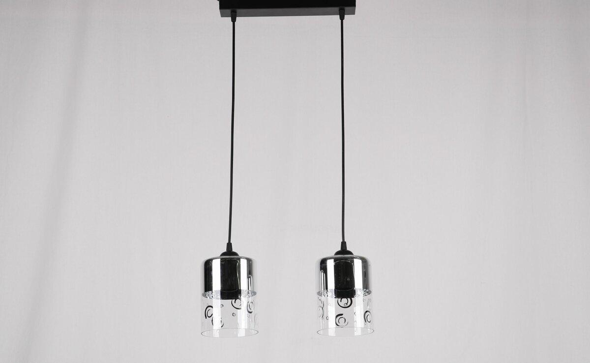 Люстра подвесная Light House SRS-19247/2A BK/CR/WT Черный/Хром/Прозрачный