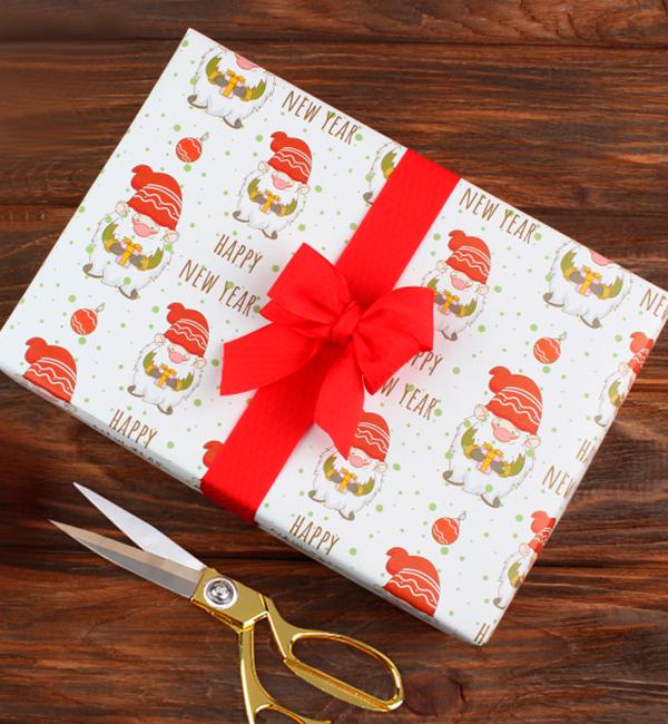 Бумага для упаковки подарочная Happy New Year 100x70 см 5 шт. (13296287)