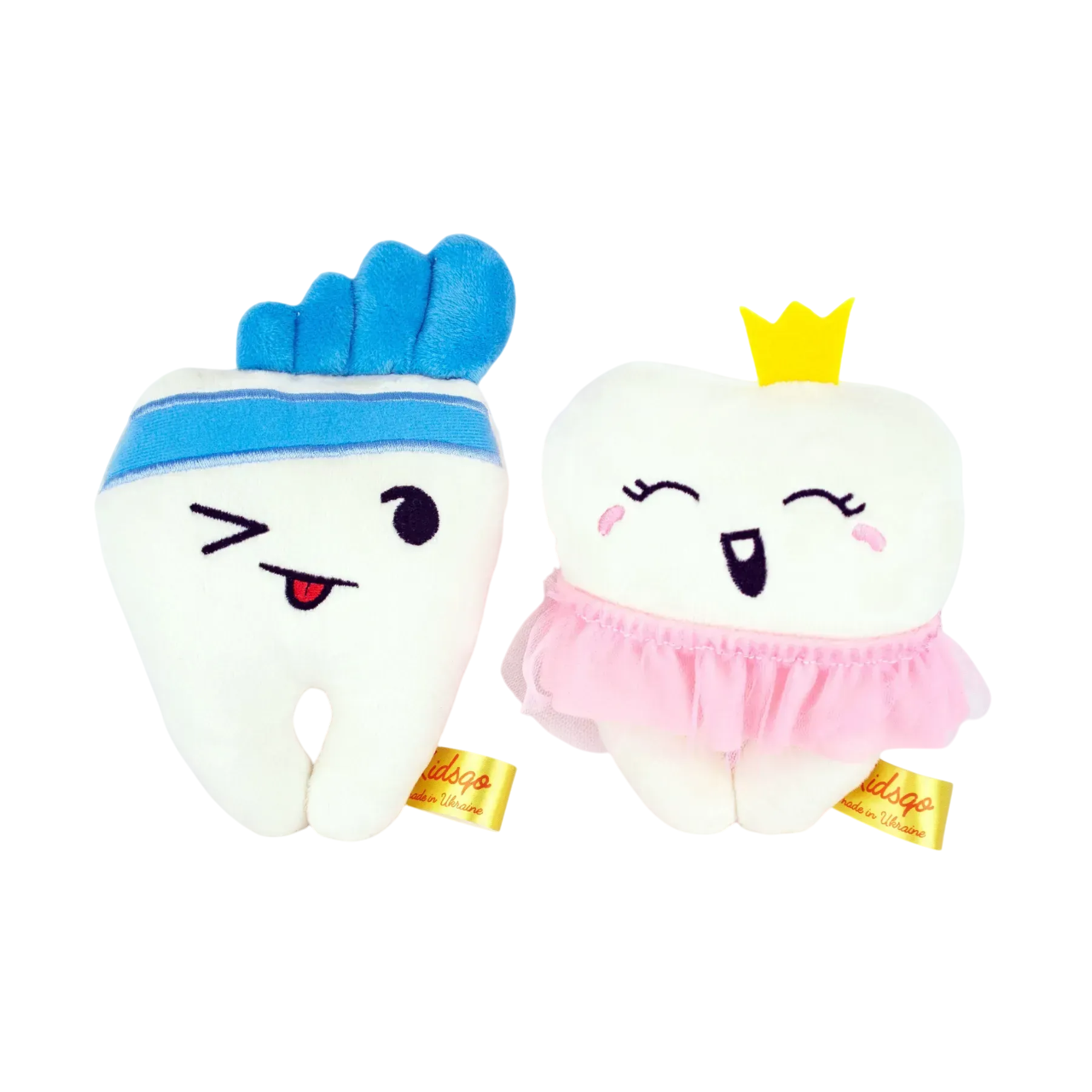 Мягкая игрушка Kidsqo Зубчики парочка из плюша 18 см Белый (150-98-KD651)