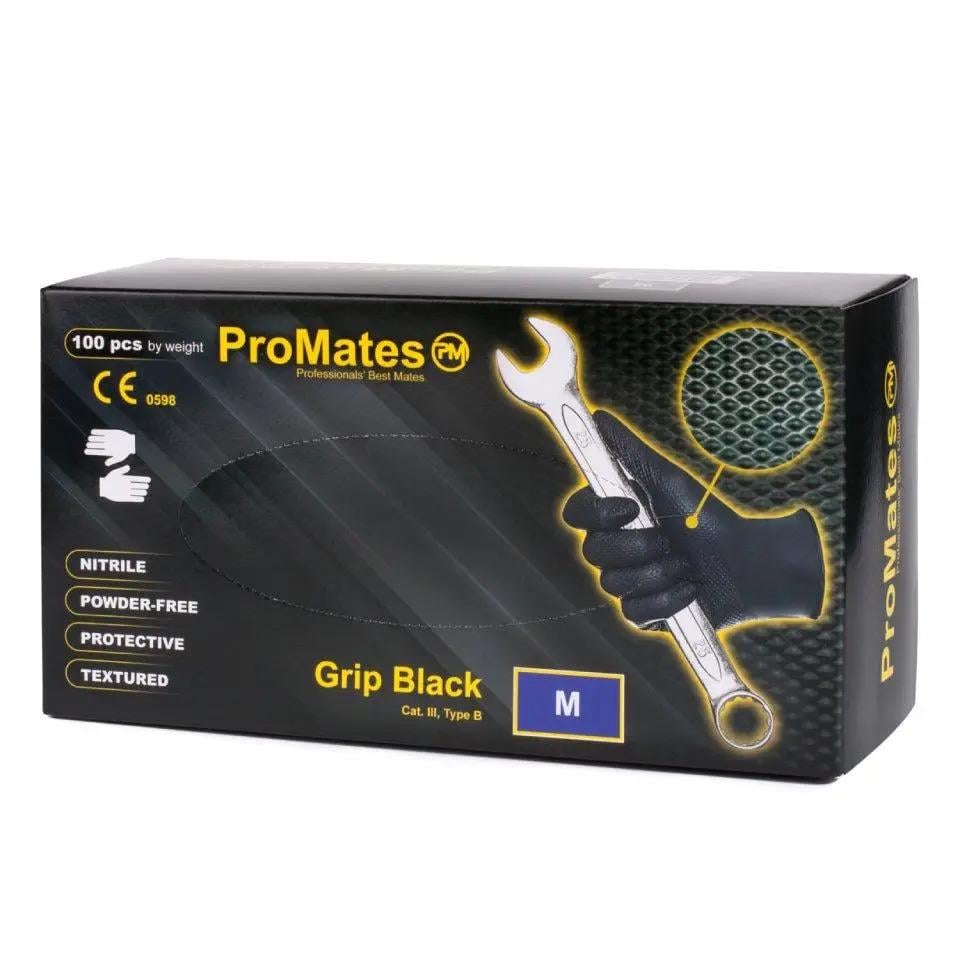 Перчатки нитриловые ProMates Grip M 100 шт. Черный (31587980)