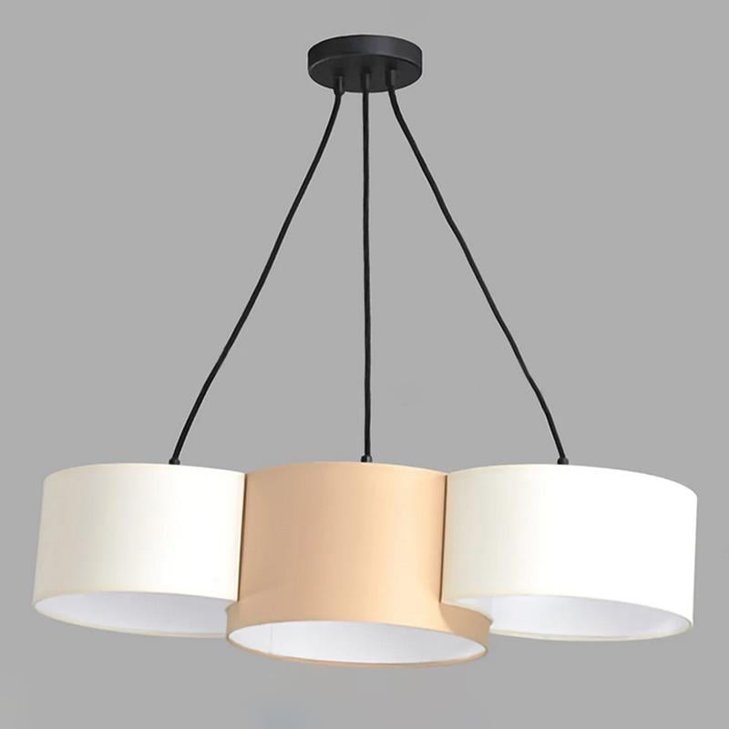 Люстра подвесная Light House NM-14271/3A BK BR WT на три лампы с абажурами Черный