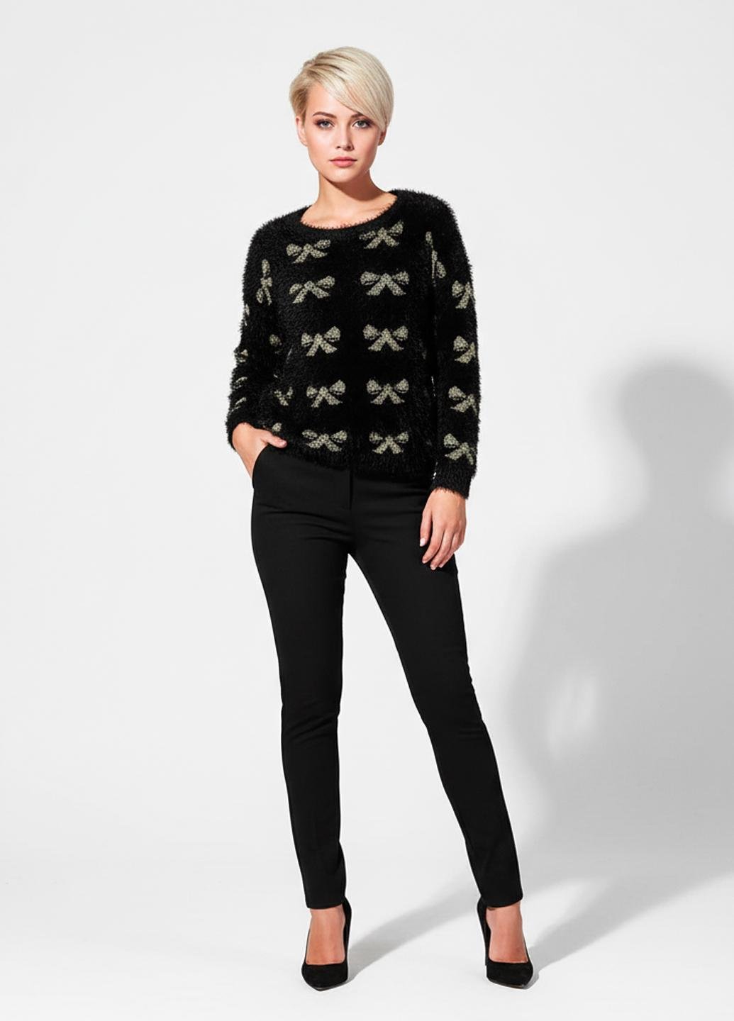 Свитер женский демисезонный Lowett LW-835301 Травка р. 42 Черный