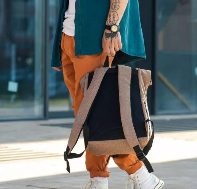 Рюкзак мужской Sambag RollTop Milton тканевый Коричневый (18228011e) - фото 2