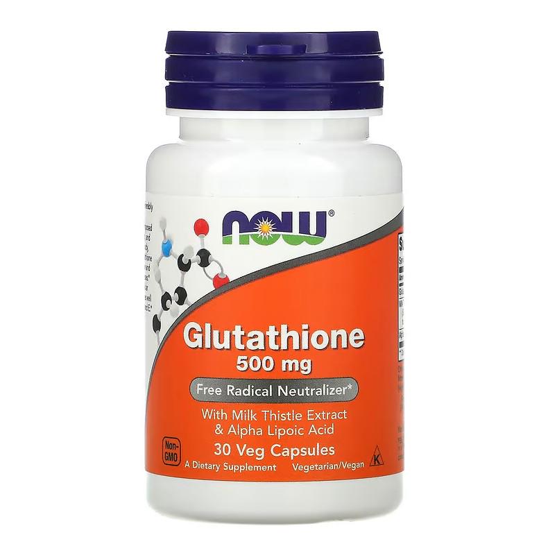 Натуральная добавка Now Foods Glutathione 500 мг 30 капсул