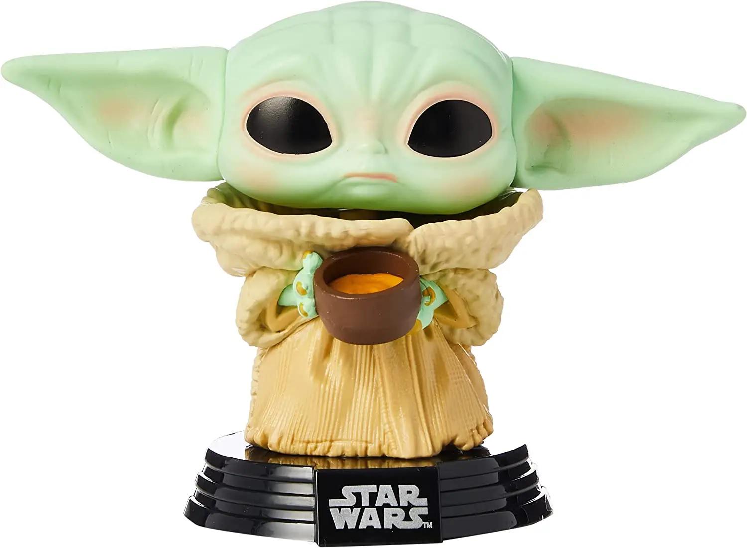 Фигурка коллекционная Funko POP Bobble Star Wars Mandalorian The Child Baby Yoda The Child with Pendant №378 (06/378) - фото 1