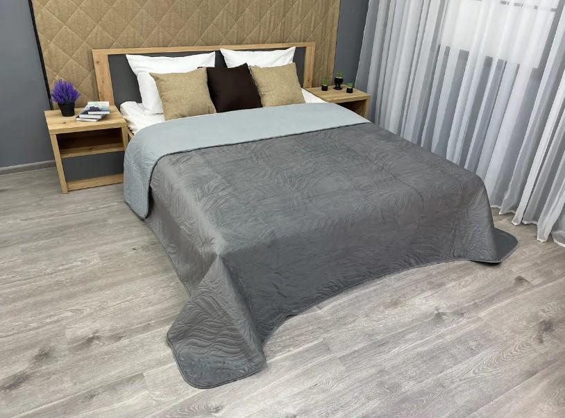 Покривало двостороннє Decorator Ultra Sonic Microfiber 220х240 см Сірий (85-035) - фото 8