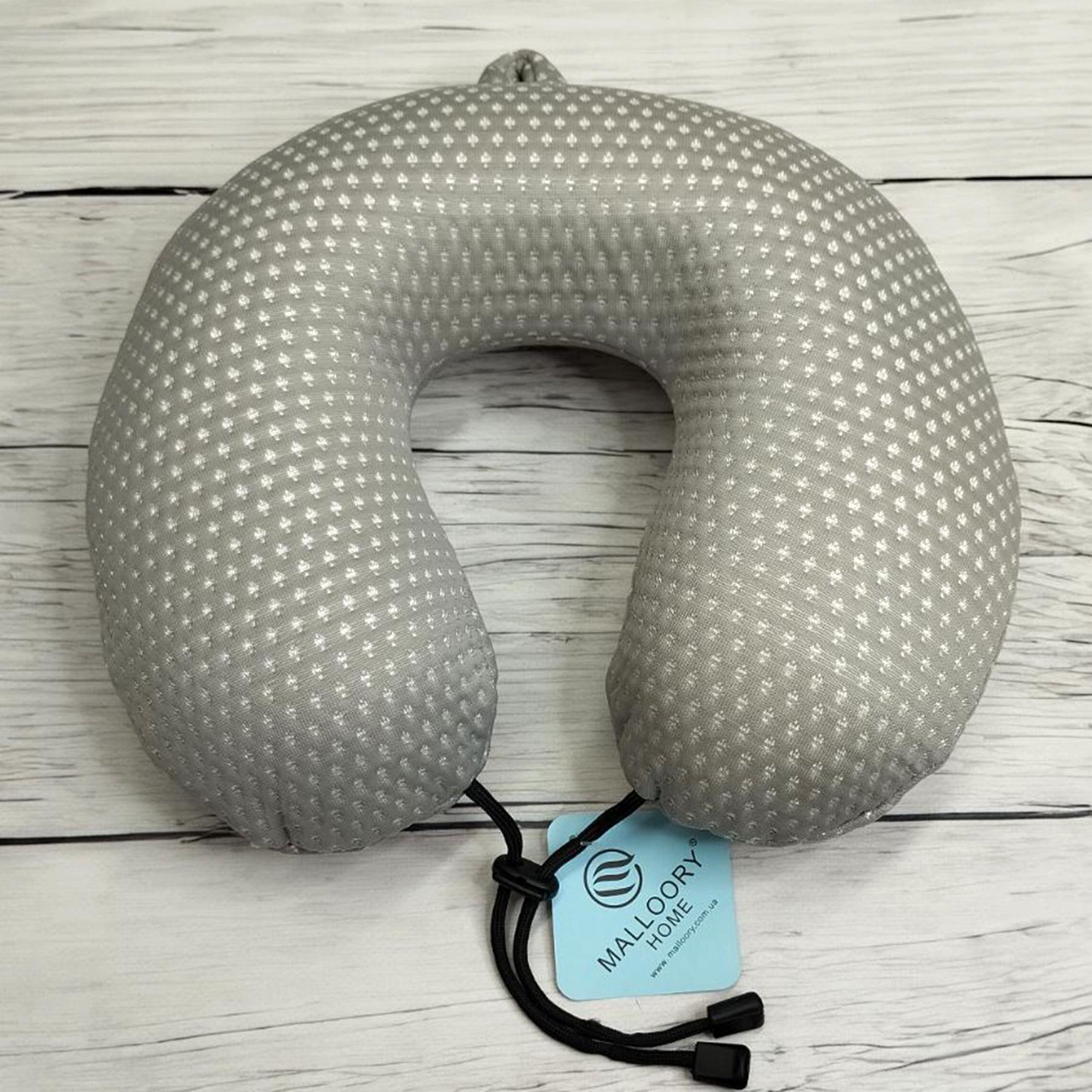 Подушка для путешествий Malloory Home 28х30 см Серый (18572277)