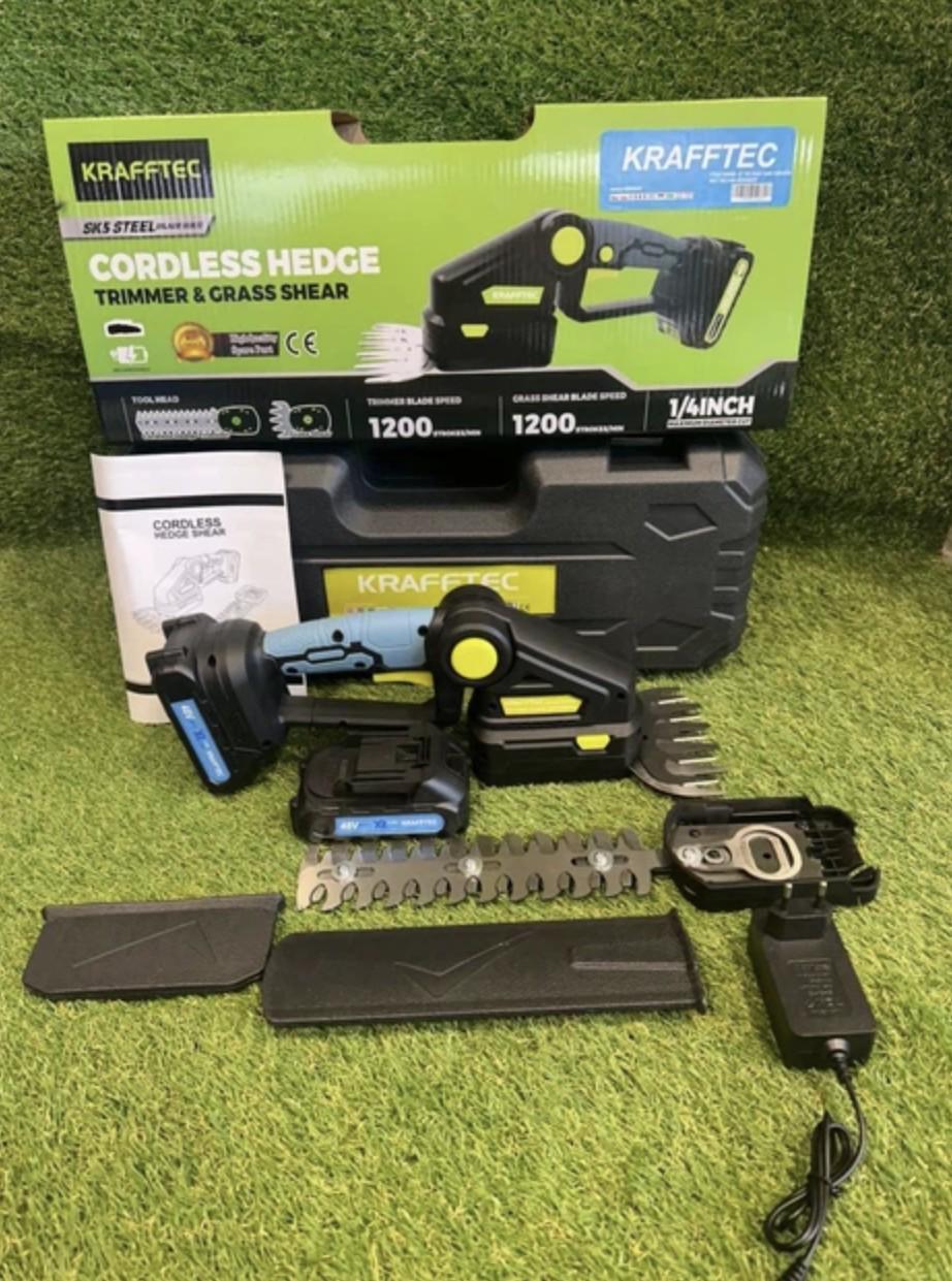 Кусторез аккумуляторный Krafftec 48V/6AP для ухода за газоном и кустами универсальный (897) - фото 2 Кусторез аккумуляторный Krafftec 48V/6AP для ухода за газоном и кустами универсальный (897) - фото 2