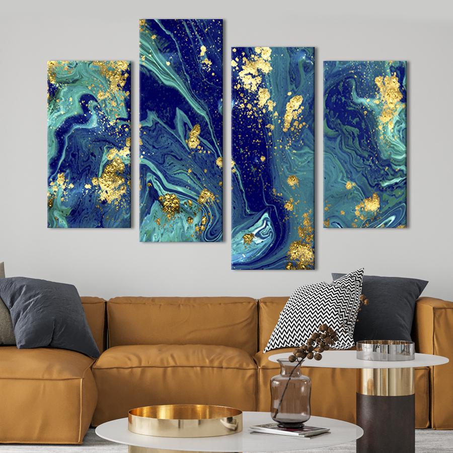 Картина модульная из 4 частей Роскошный морской мрамор XL 149x106 см (23-42)