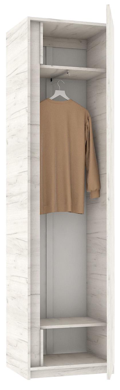 Шкаф пенал для одежды Мастер Форм Брайт 520х376х2000 мм Дуб крафт белый (20546) - фото 2 Шкаф пенал для одежды Мастер Форм Брайт 520х376х2000 мм Дуб крафт белый (20546) - фото 2