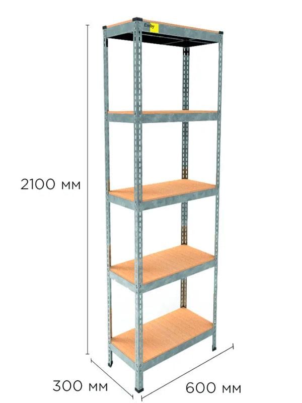 Стеллаж металлический полочный MRL-2100 600x300 мм с 5 полками с нагрузкой 500 кг Оцинкованный - фото 2