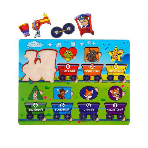 Пазли дерев'яні Паровоз Геометричні фігури (169246)