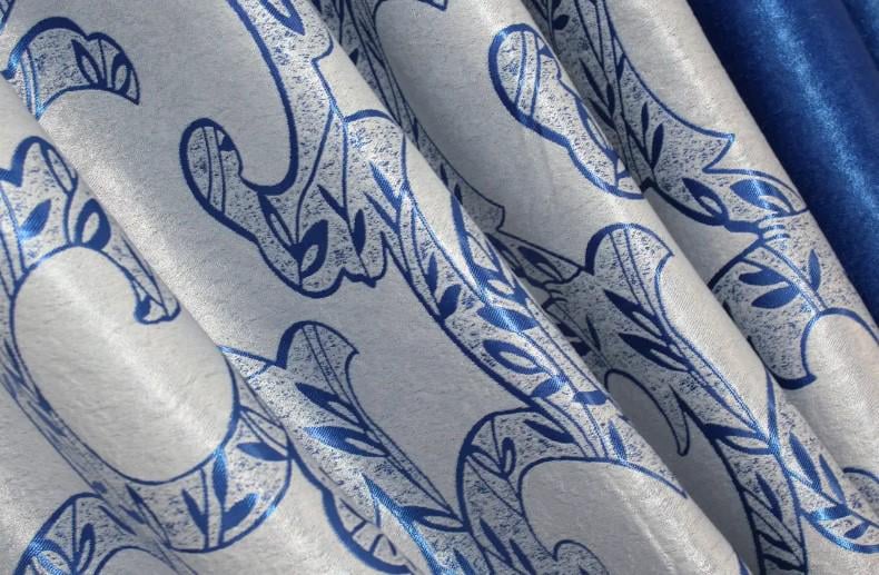 Штори комбіновані блекаут 1,5х2,7 м 2 шт. Синій/Сірий (016дк/10-500) - фото 3