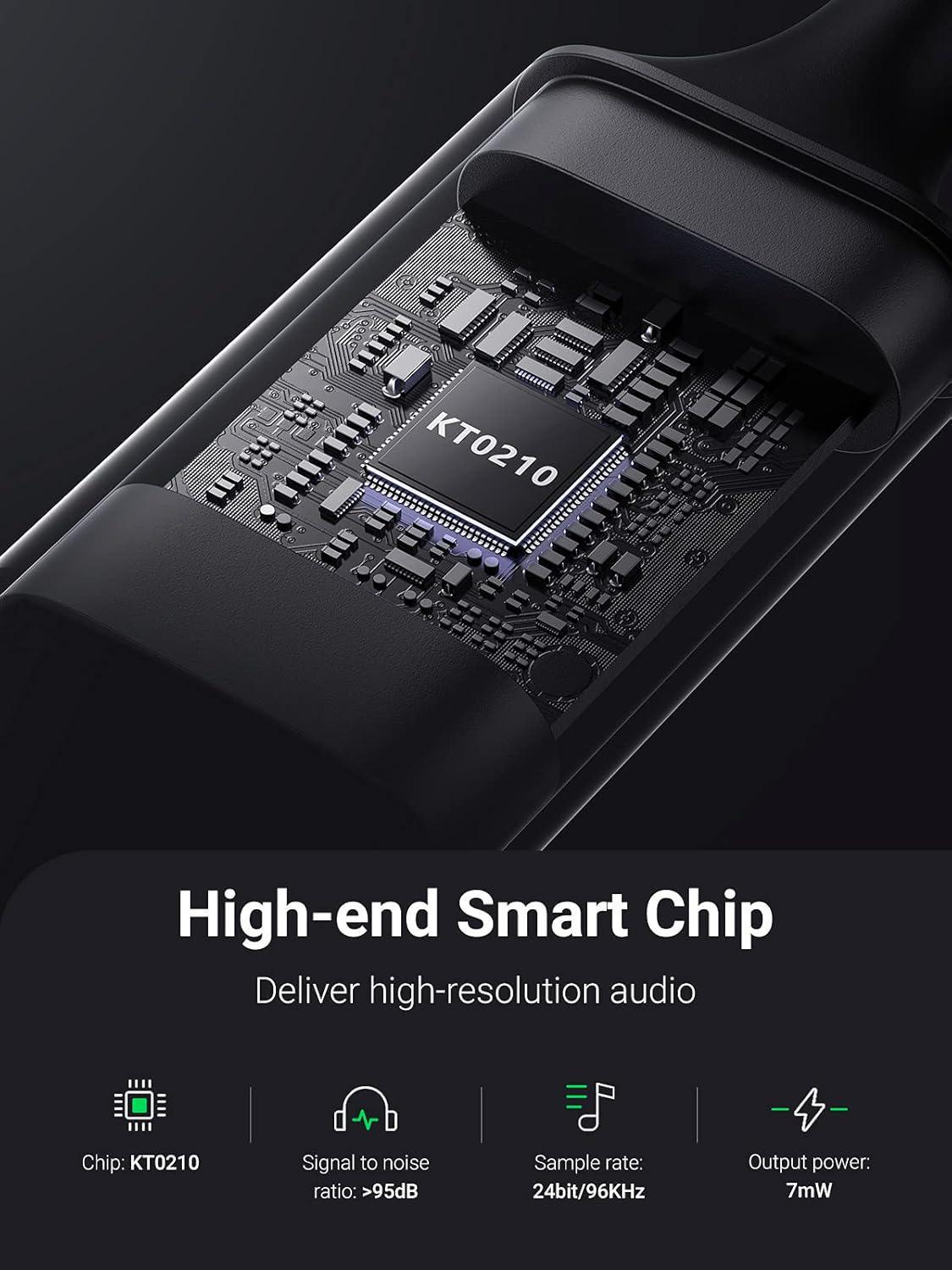 Зовнішня звукова карта UGREEN USB 2.0 3,5 мм TRRS 24 біт 96 кГц 1 м Чорний (45522) - фото 6