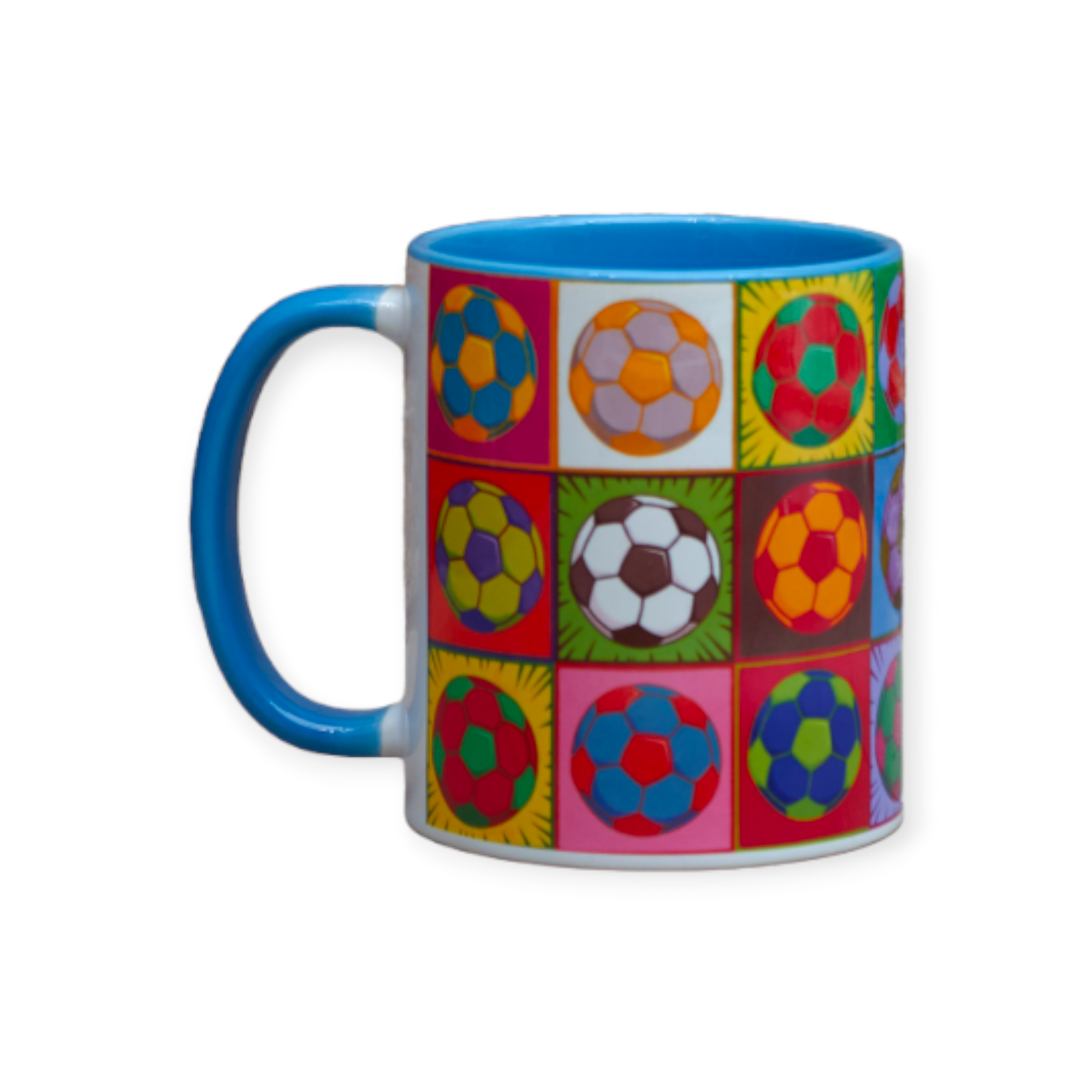 Чашка з принтом футбольні м'ячі всередині блакитна 330 мл (01_K1133024149)