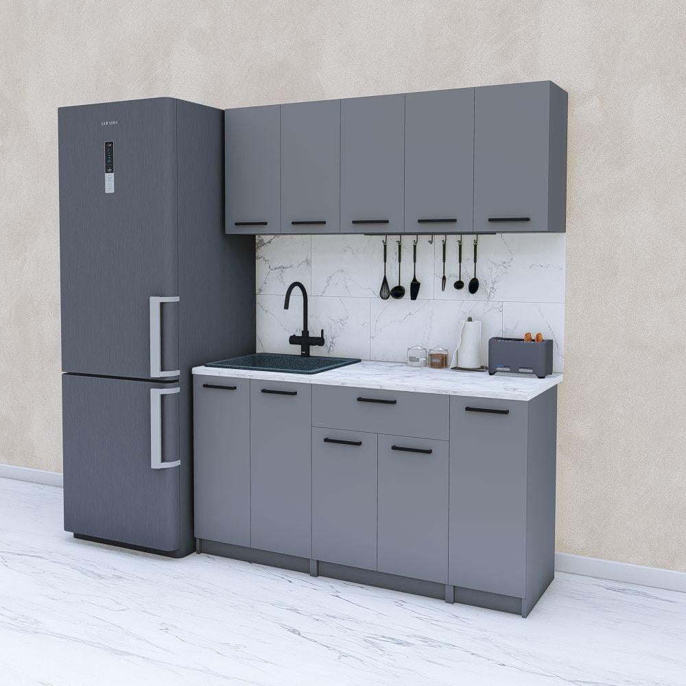 Кухня готовая 1,5 м 150 см Антрацит (МП45а) - фото 1