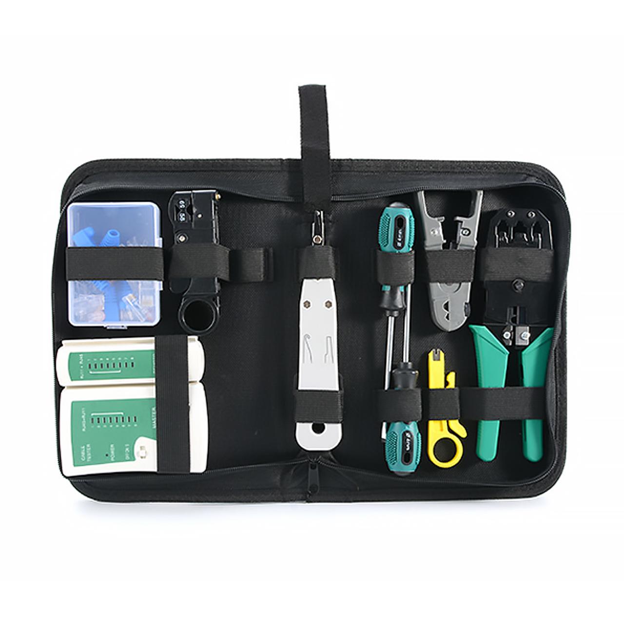 Набор инструментов для монтажа витой пары прокладки и обслуживания сети профессиональный 8 инструментов 2KT-2172 (30011) Набор инструментов для монтажа витой пары прокладки и обслуживания сети профессиональный 8 инструментов 2KT-2172 (30011)