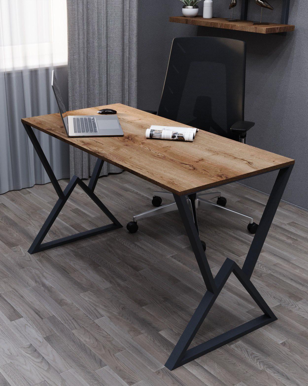 Стол письменный лофт Серия 17 металлический профиль 80х40 мм 1200х600х16 мм Аликанте темный (22581454)