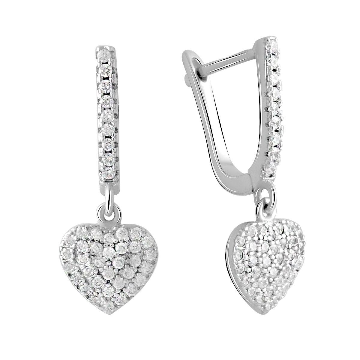 Серьги серебряные с фианитами (2044321)