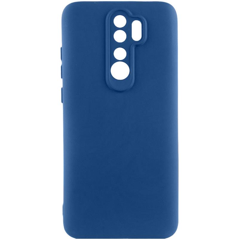 Противоударный чехол TPU GETMAN Liquid Silk Full Camera для Xiaomi Redmi Note 8 Pro Синий / Navy Blue
