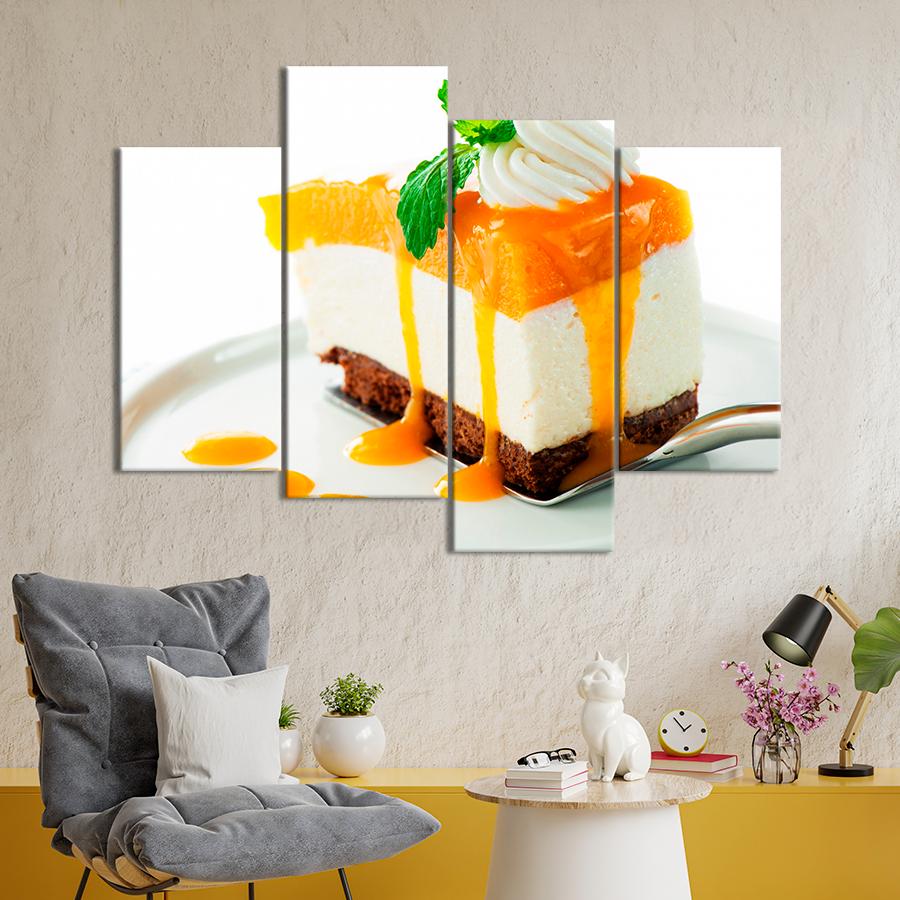 Настенний декор Изысканный десерт персиковый чизкейк 129x90 см (A311-4)