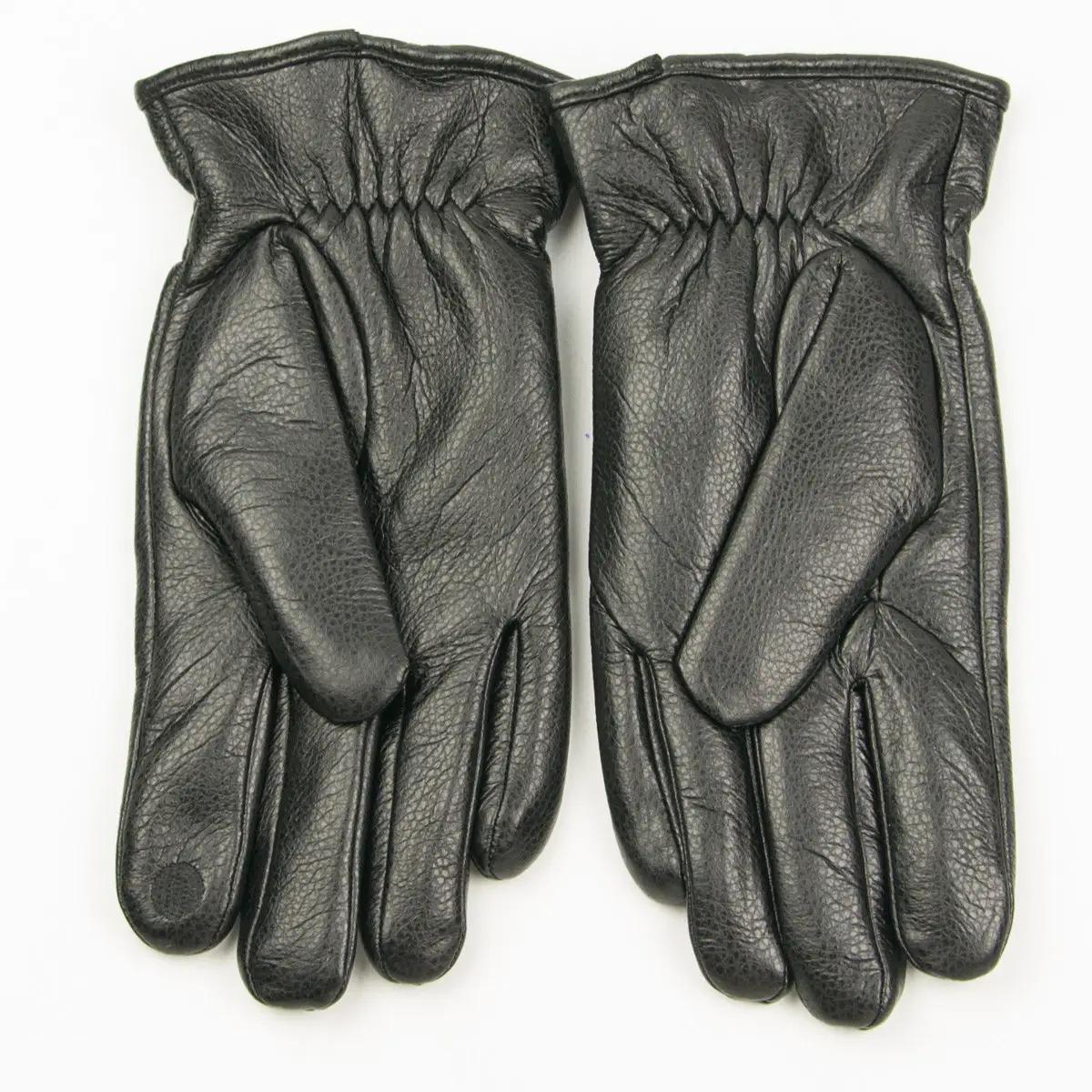 Рукавички зимові чоловічі з екошкіри L Чорний (№19-1-59/2) - фото 2