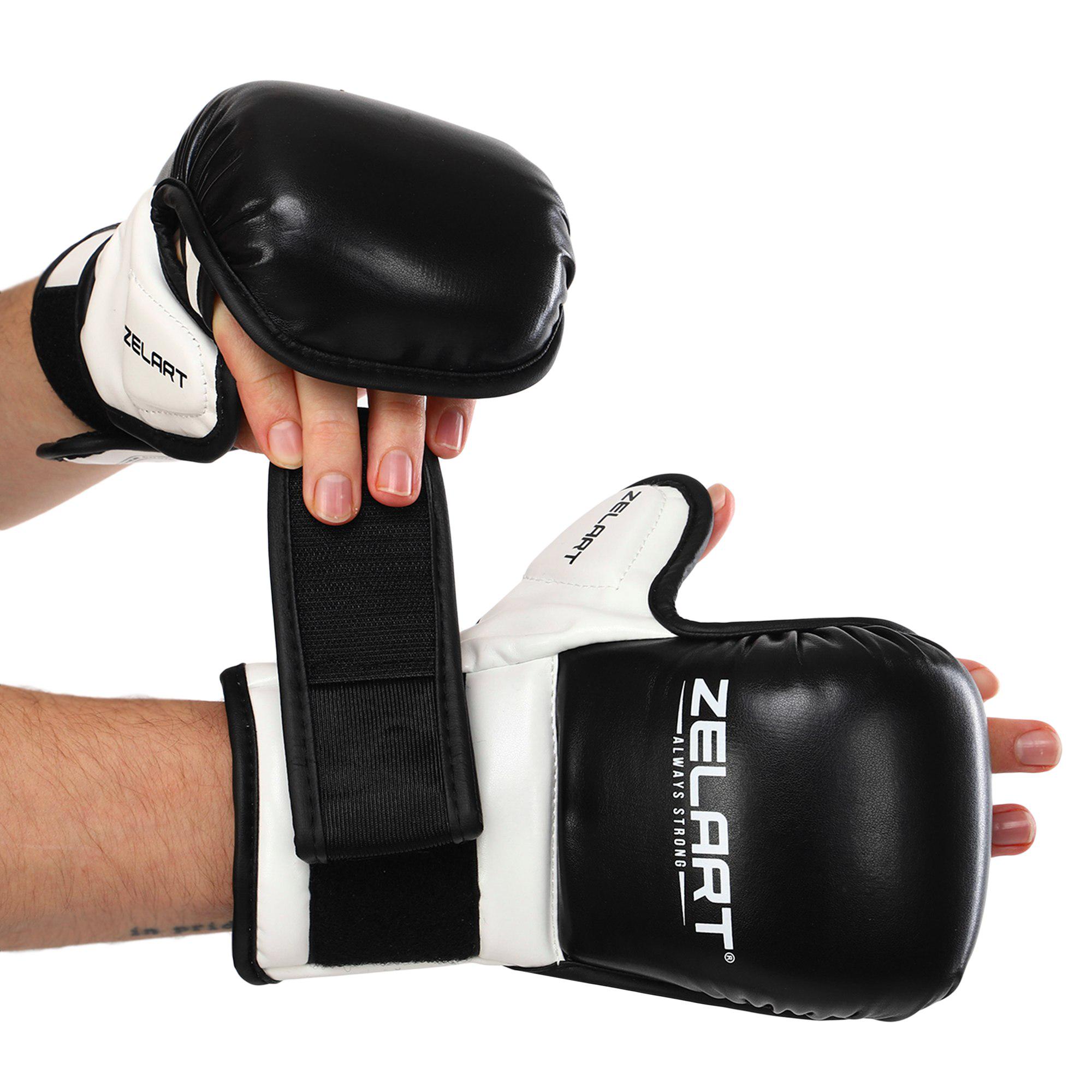 Перчатки-крабы спарринговые для MMA Zelart BO-4612 S Черно-белый (33555749)