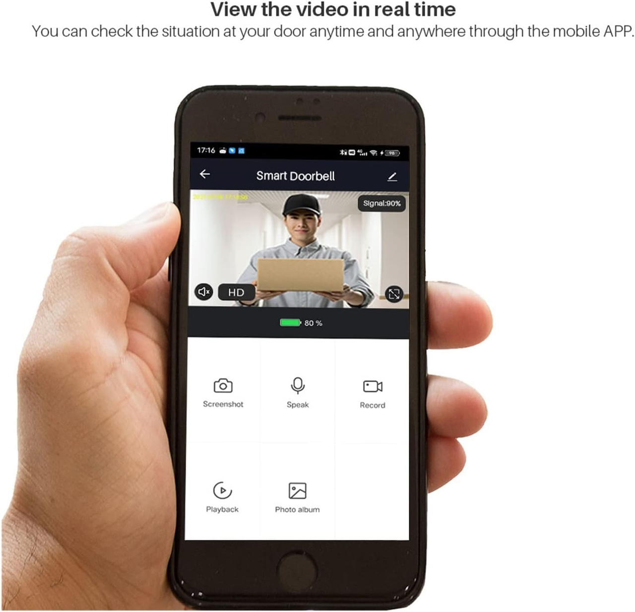 Відеодомофон VHG N8 Tuya Version Video Doorbell Wifi Black - фото 7 Відеодомофон VHG N8 Tuya Version Video Doorbell Wifi Black - фото 7