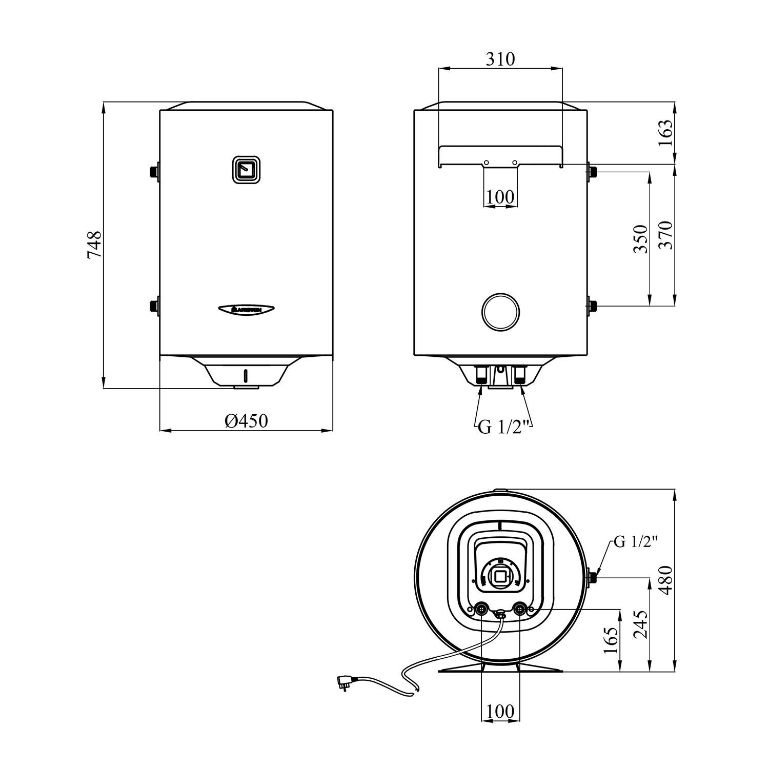 Бойлер Ariston PRO1 3201815 CV034082 80 л 1,8 кВт мокрий тен (231569) - фото 9