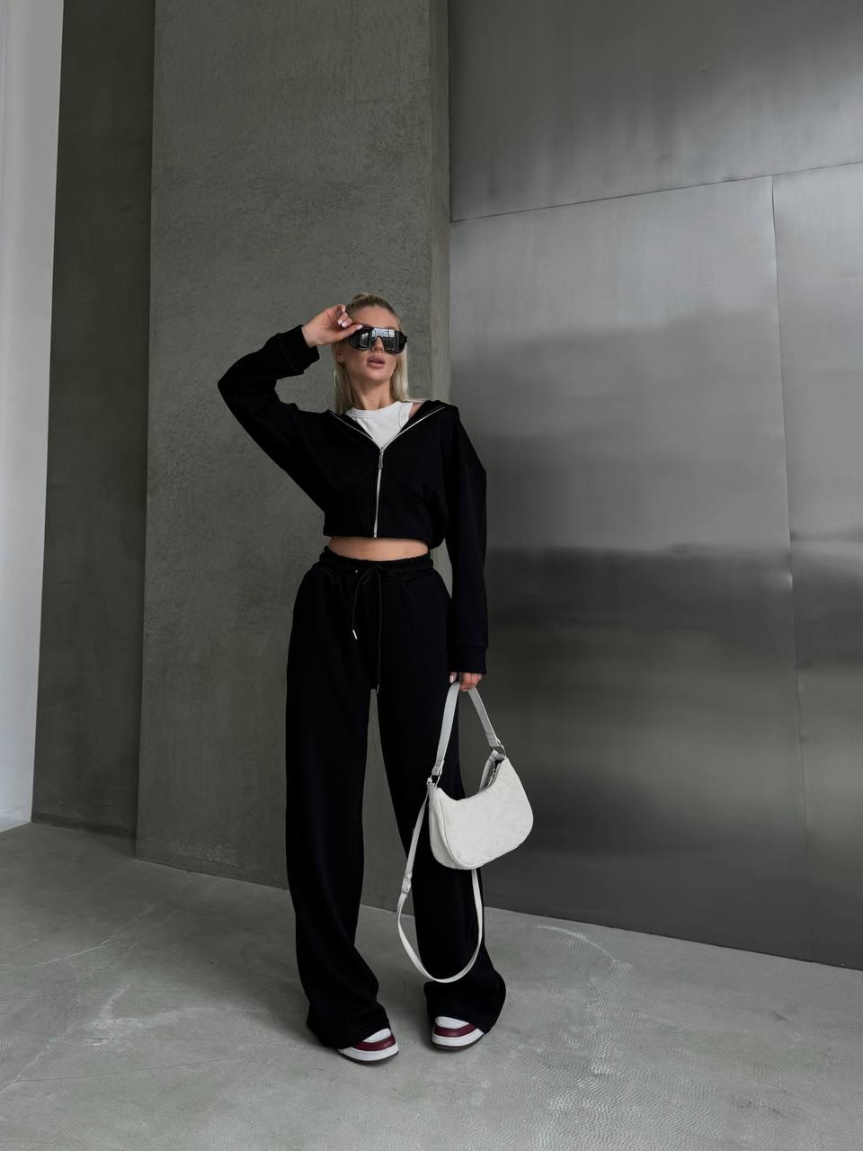 Костюм женский футер M Черный (С1499-5507/Д)