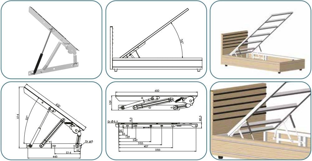 Подъемный механизм матраса с автоблокировкой (L012309-1) - фото 2