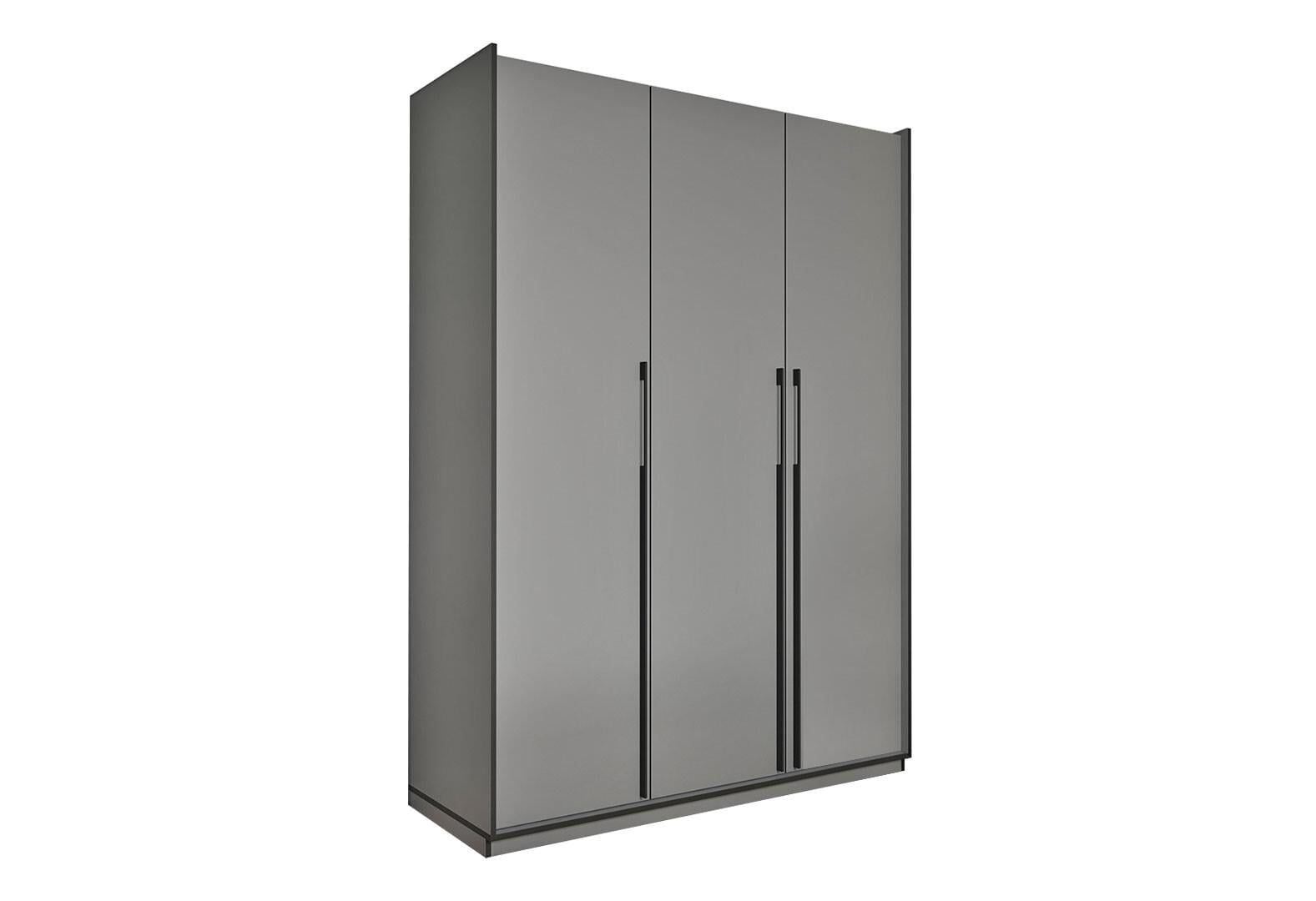 Шафа Moreli Ramo R-0016 3-дверна зі штангою та полицями 149 см Антрацитовий (111239)