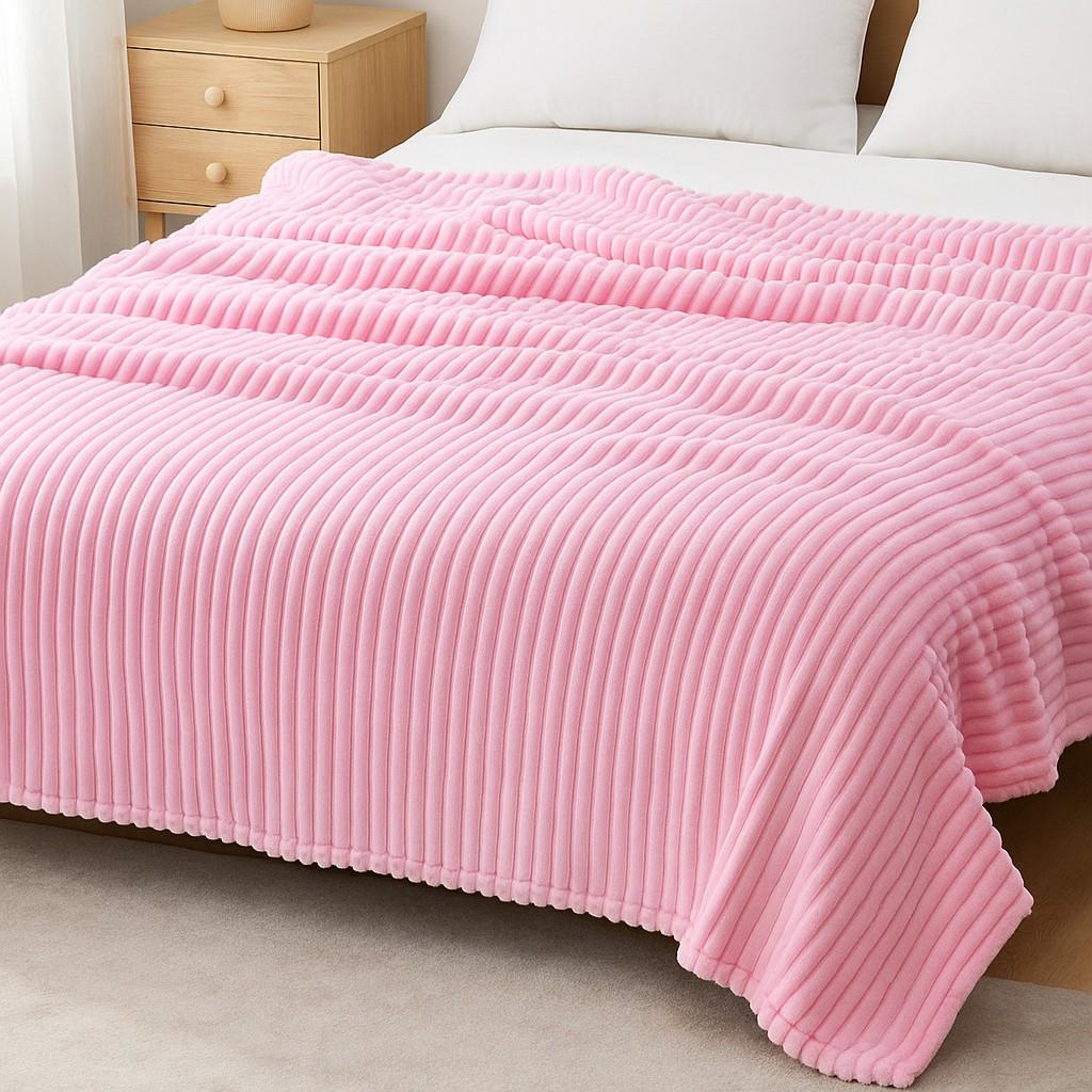 Плед-покрывало шарпей в полоску 2 см 180х200 см Розовый - фото 2 Плед-покрывало шарпей в полоску 2 см 180х200 см Розовый - фото 2