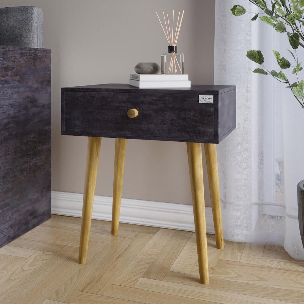 Тумба прикроватная Lion Хьюге-4 Бетон темный (000-000-2259) Тумба прикроватная Lion Хьюге-4 Бетон темный (000-000-2259)