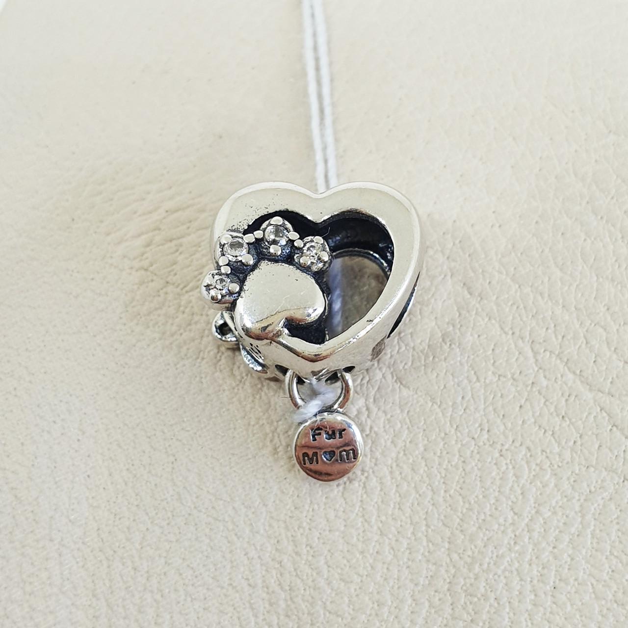 Шарм срібний з кубічним цирконієм Серце 2,58 г (1567461505)