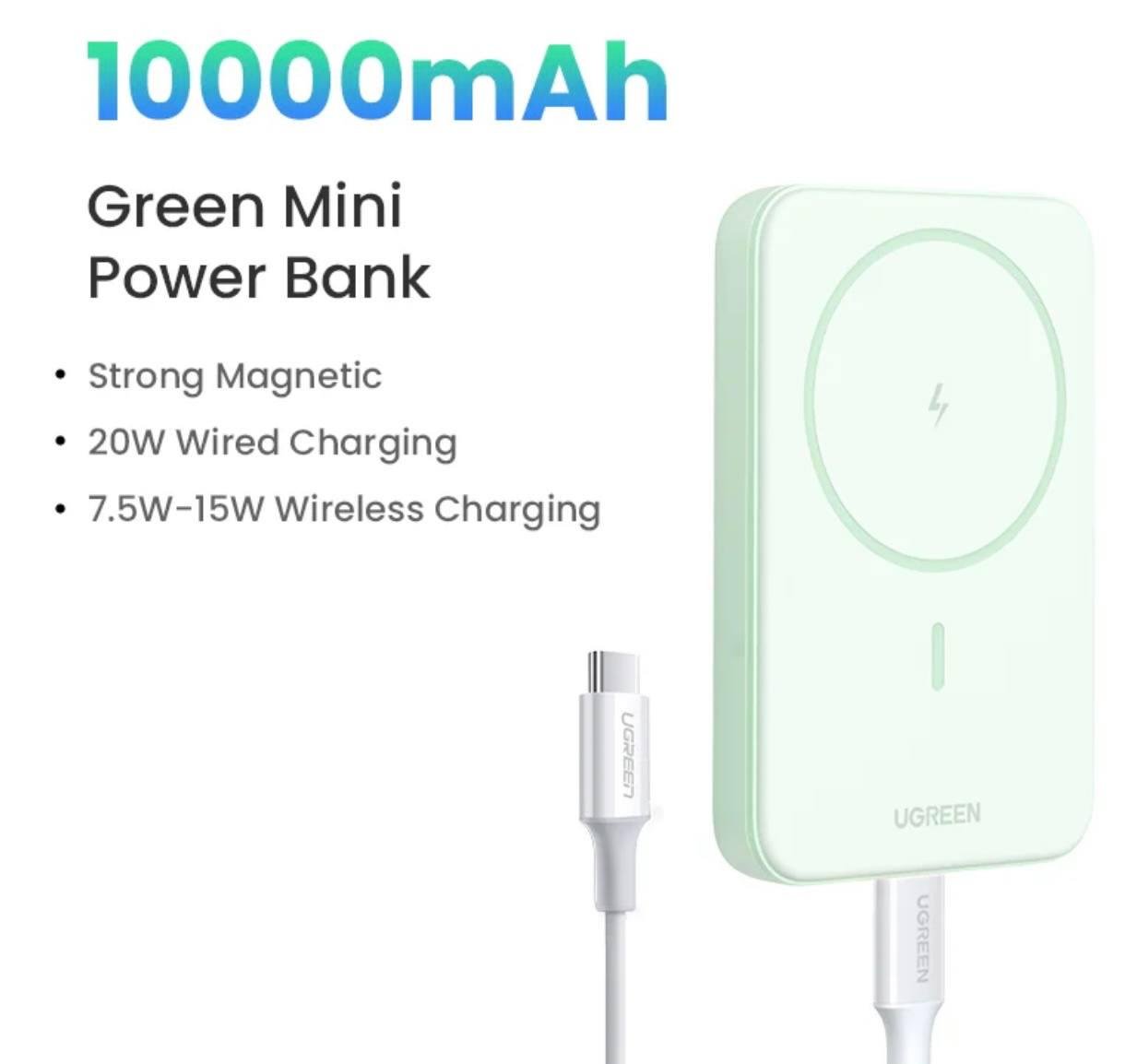 Повербанк UGREEN PB561 10000 mAh 20W Green (45359) - фото 2 Повербанк UGREEN PB561 10000 mAh 20W Green (45359) - фото 2