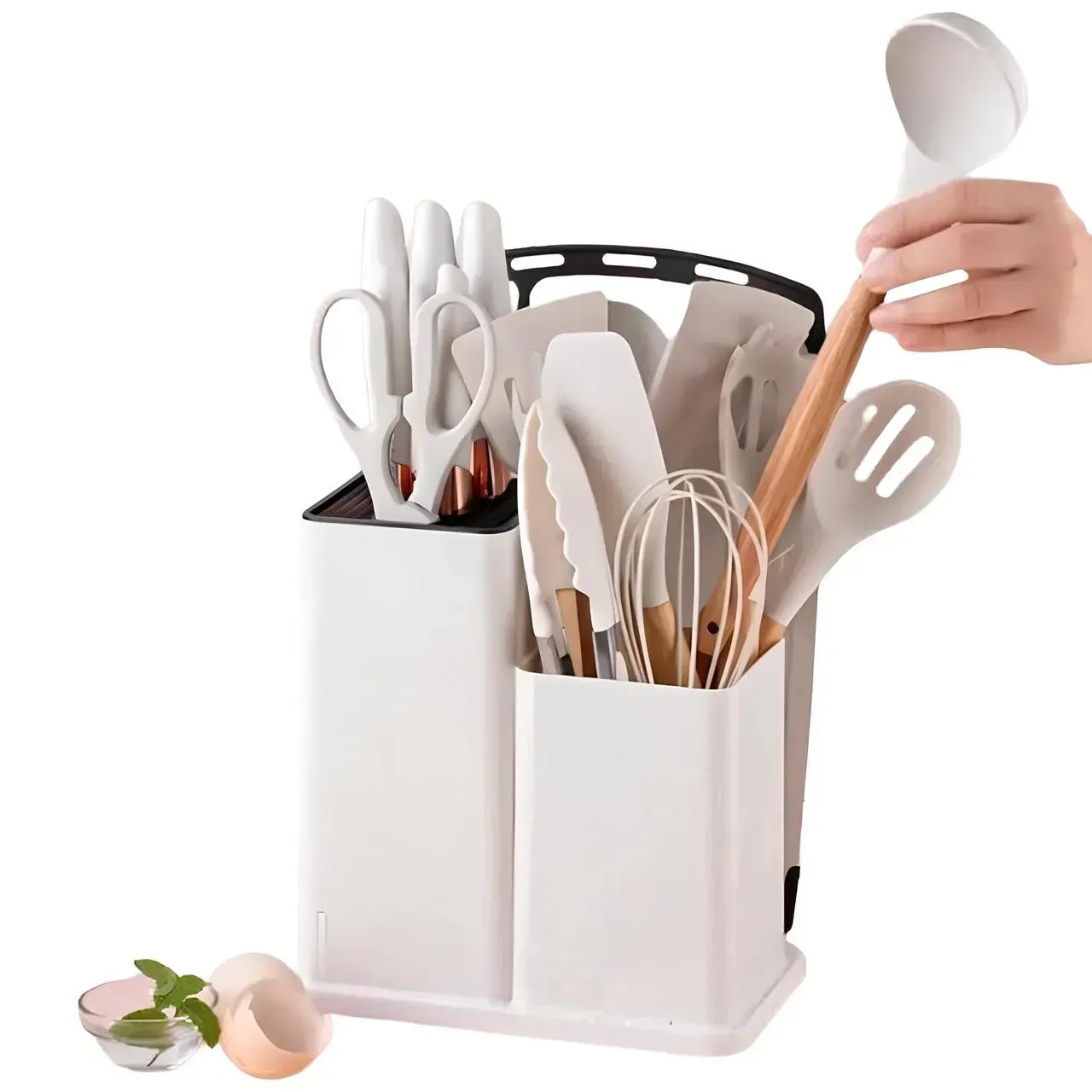 Набор кухонные принадлежности 20в1 с доской и органайзером Серый - фото 4 Набор кухонные принадлежности 20в1 с доской и органайзером Серый - фото 4