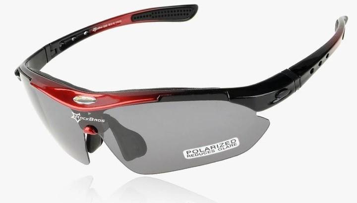 Спортивні окуляри RockBros Polarized UV400 з 5 лінзами Чорно-червоний (ОЧ050412)