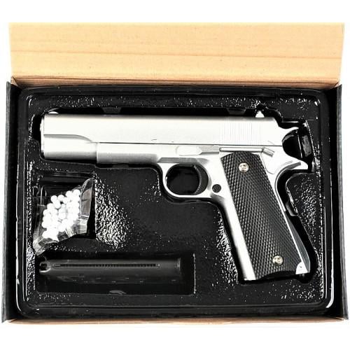 Пистолет игрушечный Galaxy Colt M1911 металл Серебряный (G13S)