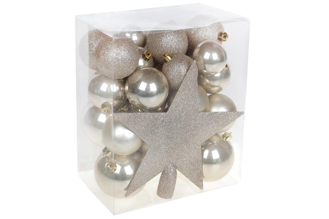Набор новогодних шаров BonaDi с верхушкой на елку (147-340)