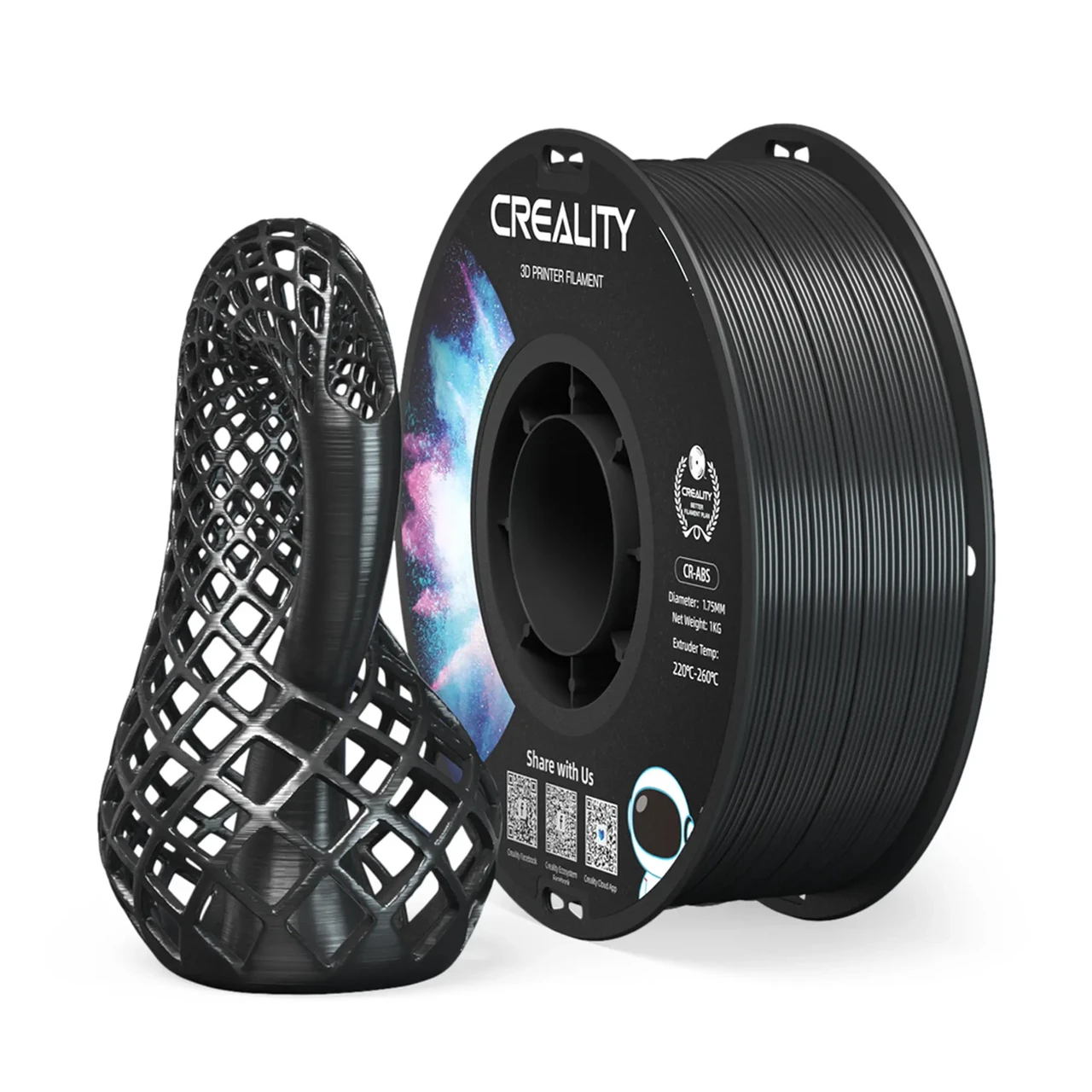 Пластик Creality CR ABS 1 кг 1,75 мм Чорний (2861633878)